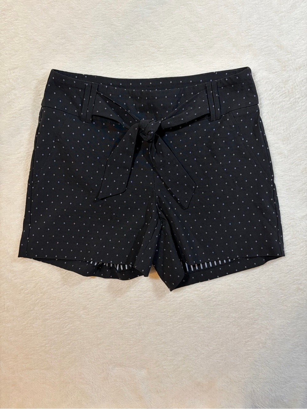 Soho Black Polka Dot High-Waist Tie Shorts